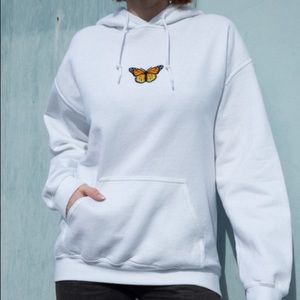 Brandy Melville Butterfly White Hoodie